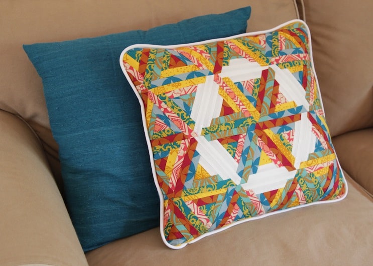 Triangle Log Cabin Quilt Block Cushion...finis - Bonjour Quilts
