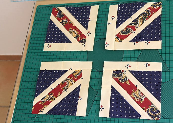 Square Union Jack Patchwork Cushion Bonjour Quilts