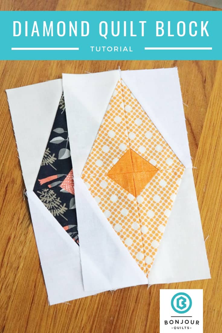 Diamond String Quilt Block Pattern Diamond Quilt Block Tutoral - Bonjour Quilts