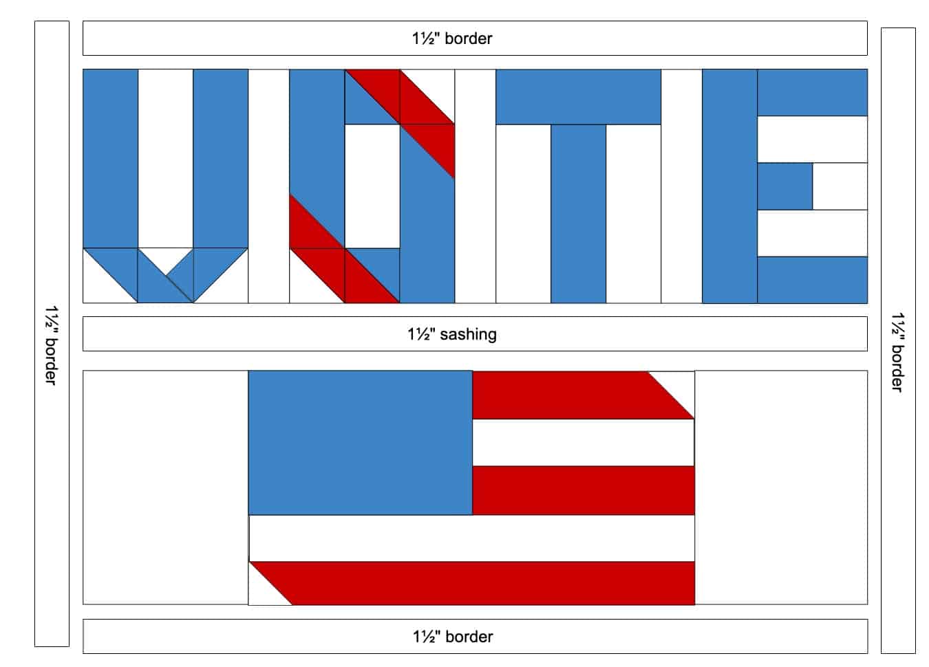 Vote Quilt Pattern Vote Mini Quilt Pattern - Bonjour Quilts
