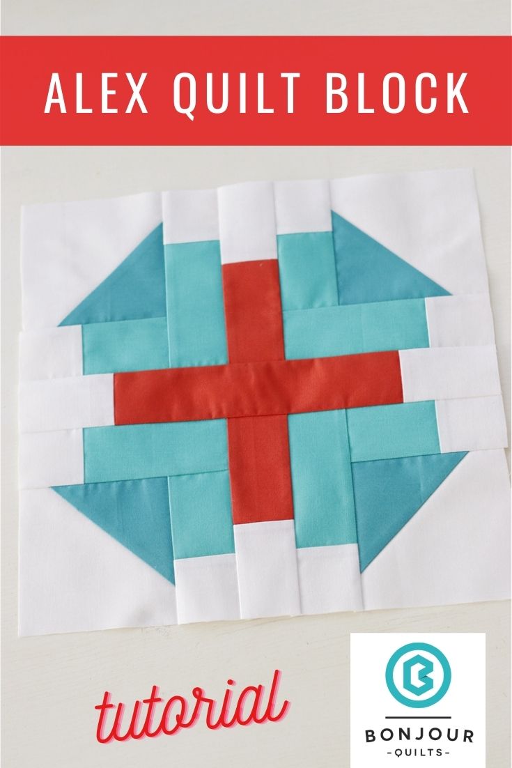 Alex Quilt Block - Free Quilt Block Pattern - Bonjour Quilts
